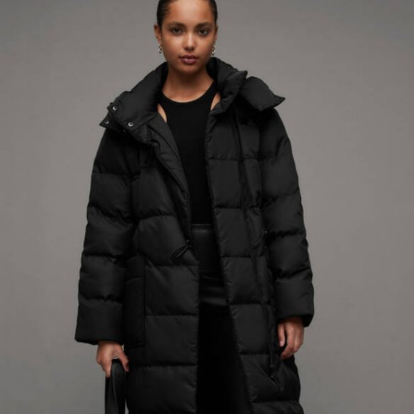 All Saints - Allana Oversized Long Quilt Puffer Coat - Size 10 - Picture 1 of 8
